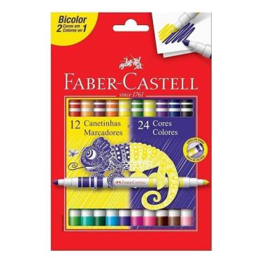 Imagem de Canetinha Hidrográfica 150612N 12 Bicolor - Faber Castell