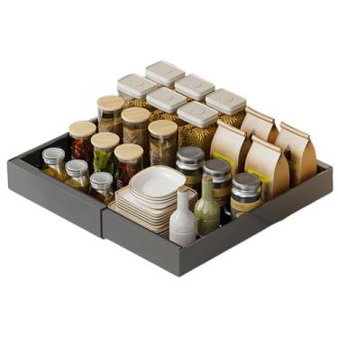 Imagem de Organizador embaixo da pia, organizador de puxar para debaixo da pia – armazenamento multifuncional resistente retrátil sem perfuração, suporte resistente para armário