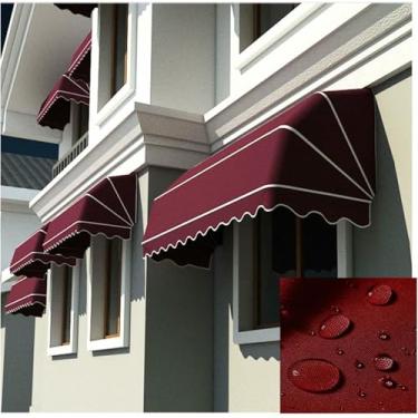 Imagem de Toldo retrátil para pátio com dossel retrátil para porta frontal são ideais para montagem em qualquer janela ou porta.