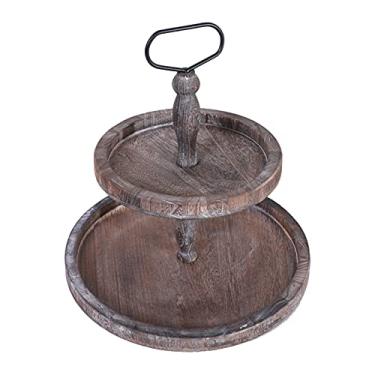 Imagem de Cesta de frutas e vegetais de bancada tigela festa sala de jantar mesa chá casa multifuncional organizador decorativo café da manhã para cozinha bancada bandeja de duas camadas centros de mesa (cor: 1