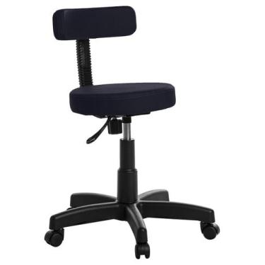 Imagem de Cadeira Mocho Estética Clinica Tatuador RCE Azul Escuro - Goldflex