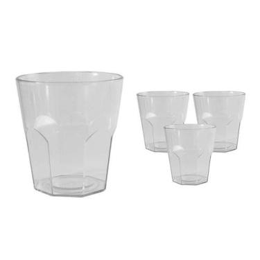 Imagem de Kit 4 Copos Mini Roma Cristal 300Ml Plástico - Bb Store