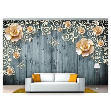 Imagem de Papel De Parede Floral Flores Textura Sala 3D 3M² Xfl207 - Você Decora