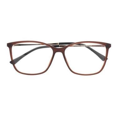 Imagem de Armação Óculos Grau Quadrado Caio Marrom - Shark Óculos