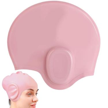 Imagem de Toucas de natação de silicone – Toucas de natação confortáveis e impermeáveis para crianças, protetor ergonômico para adultos, mulheres, homens, crianças, meninos, meninas e adolescentes