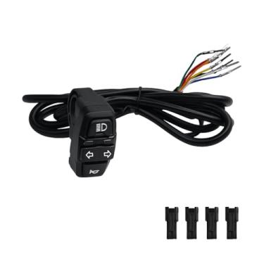 Imagem de FALVFUN Interruptor de seta de luz de motocicleta, 3 em 1 para guidão de motocicleta, interruptor de seta de seta, buzina de luz de scooter, conjunto de botões de controle de ligar/desligar, serve