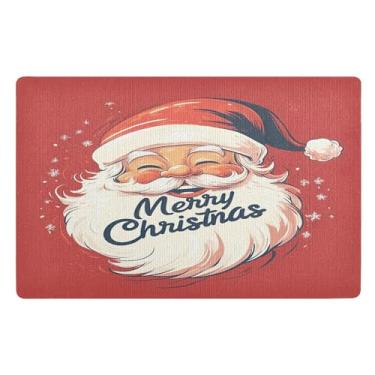 Imagem de SEHANY Tapete de porta de inverno Papai Noel Natal para todos os climas, impermeável, secagem rápida, bem-vindo, tapete de entrada antiderrapante, tapete decorativo de poliéster para entrada, varanda