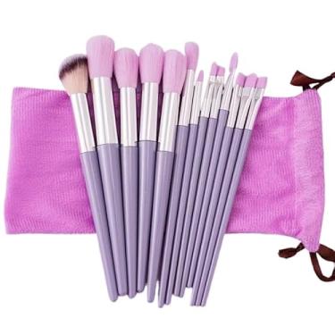 Imagem de 13 Peças - Kit Completo de Pincéis de Maquiagem Profissional para Base, Corretivo e Pó (Roxo)