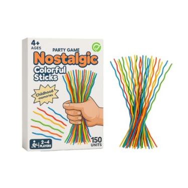 Imagem de Pega Vareta Premium 4 em 1 – Jogo Nostálgico com 150 Peças Coloridas Onduladas | Brinquedo Educativo que Desenvolve Coordenação, Foco e Raciocínio | Diversão Garantida para Crianças e Família 4+ Anos