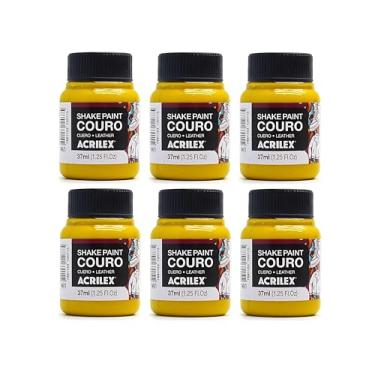 Imagem de Kit 6 Tintas Shake Paint Premium Acrilex 37ml Amarelo Indiano 960 para Tênis, Couro e Tecidos Alta Aderência Acabamento Uniforme e Durável