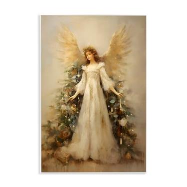 Imagem de Stupell Industries "Ethereal Holiday Angel", arte de placa de parede, 13 x 19