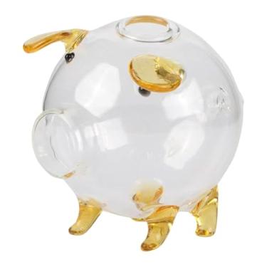 Imagem de Fenteer Cofrinho de Porquinho de Vidro, Pote para Economizar Dinheiro, Centro de Mesa, Organizador de Mesa Infantil para Festas de Páscoa, Fenda Redonda
