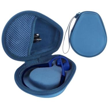 Imagem de RIYADAone Capa rígida de substituição para fones de ouvido esportivos SHOKZ OpenRun Pro 2 / Pro 2 Mini/OpenMove/OpenRun/OpenSwim com condução óssea aberta (capa azul escura)