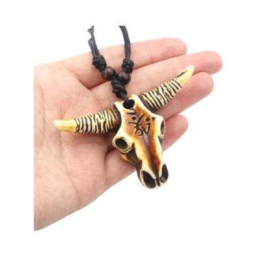 Imagem de Colar Masculino Retrô Com Pingente De Crânio De Vaca, Gargantilha Esti