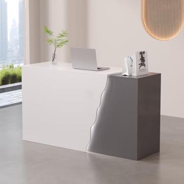 Imagem de Mesa de recepção, mesa de recepção, mesa de recepção com balcão, mesa de recepção moderna, mesa de recepção pequena, recepção, balcão de recepção frontal, mesa de recepção em pé, balcão de salão de