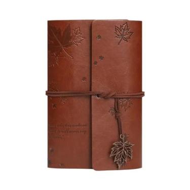 Imagem de Caderno Espiral De Couro Retrô Nostálgico Estilo Floresta Diário De Vi