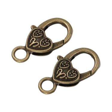 Imagem de 10 peças fechos lagosta de coração para fazer joias faça você mesmo - 