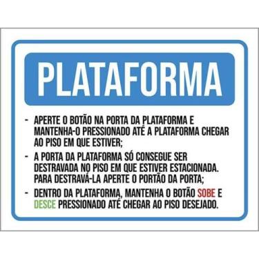 Imagem de Kit 5 Placas Plataforma Funcionamento 27X35 - Sinalizo