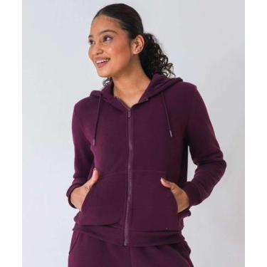 Imagem de Casaco Feminino Moletom Fitness Marisa Roxo-49965, Roxo, G