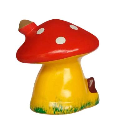Imagem de Trio de joaninhas e casa cogumelo em cerâmica - vermelho