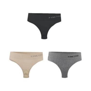 Imagem de Conjunto De 3 Calcinhas Sem Costura De Cintura Alta Tamanho Grande Par
