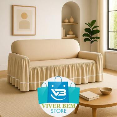 Imagem de Capa Para Sofá 3 lugares Dalia - Viver Bem Store, AVELÃ