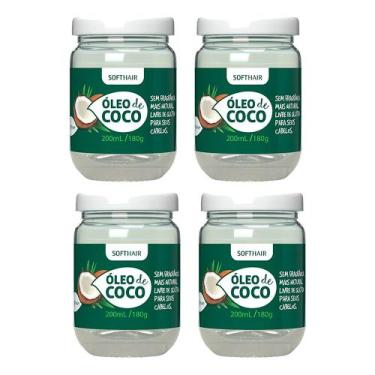 Imagem de Kit 4 Óleo de Côco Virgem para Cabelo e Pele Rosto Tratamento Capilar 