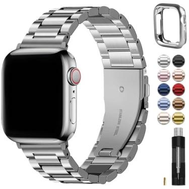 Imagem de Fullmosa Pulseira de aço inoxidável para Apple Watch séries 11 e 10 de 46 mm, compatíve...
