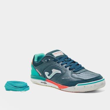 Imagem de Chuteira Futsal Joma Top Flex Rebound Unissex, Verde, Laranja, 37