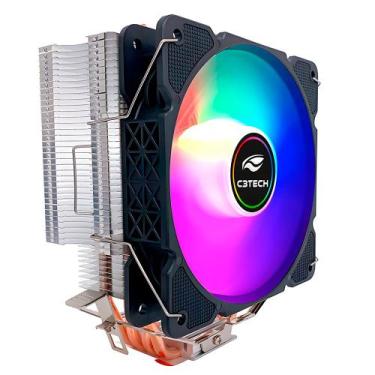 Imagem de Cooler Fan CPU C3Tech Gaming, RGB, Multicores, 4 Heatpipes de Cobre - 