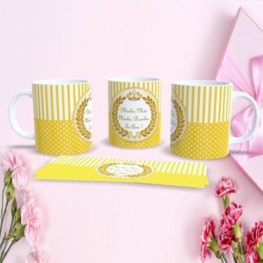 Imagem de Caneca Porcelana 325ML Mães Estampa 5 Dia das Mães Decorada Branco Out