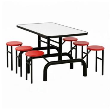 Imagem de Mesa para Refeitório ESCAMOTEÁVEL 06 Lugares MDP Branco de 25 mm - Ass