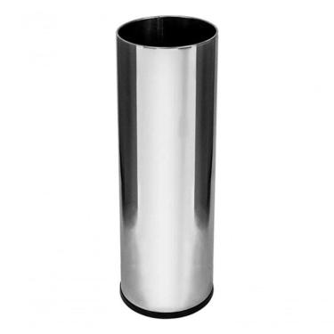 Imagem de Porta guarda-chuva Cesto em Aço Inox 30 X 70 cm com Bandeja Interna Removível Inox Higi...