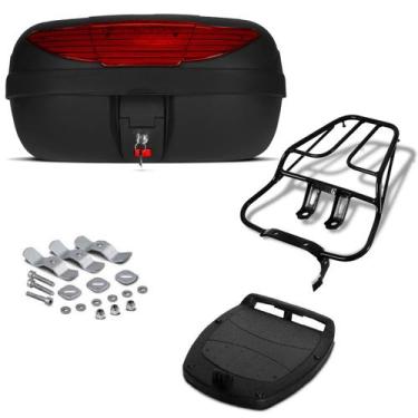 Imagem de Baú Bauleto 45 Litros Pro Tork + Bagageiro Moto, VERMELHO, TITAN 150 S
