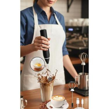 Imagem de Mixer Portátil Inox Recarregável  2 Ponteiras - Congratulations Store