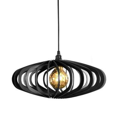 Imagem de Luminária Teto Lustre Pendente Balcão Cozinha Sala Egito Cor:preto - S