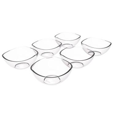 Imagem de Conjunto 6 Potes de Sobremesa 265ml Trio Crippa Plástico Transparente Tigelas Pote para Doces