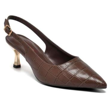 Imagem de Scarpin de Salto Feminino Via Marte, Marrom, 37