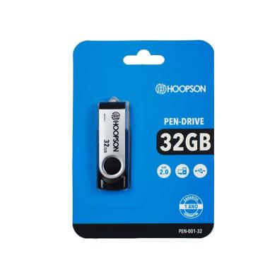 Imagem de Pen Drive 32GB USB 2.0 PEN00132 Preto Hoopson com Alta Velocidade de Leitura e Gravação