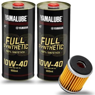 Imagem de Kit 2 óleos yamalube 10w40 100% sintético + filtro de óleo fazer 250 f