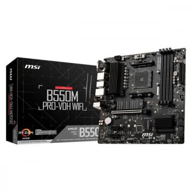 Imagem de Placa Mãe MSI Para AMD AM4 B550 PRO-VDH Wifi 4xDDR4 mATX, Preto