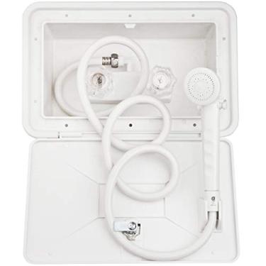 Imagem de Dura Faucet DF-SA170-WT RV Kit de box de chuveiro exterior à prova de intempéries - Trava e chave (branco)