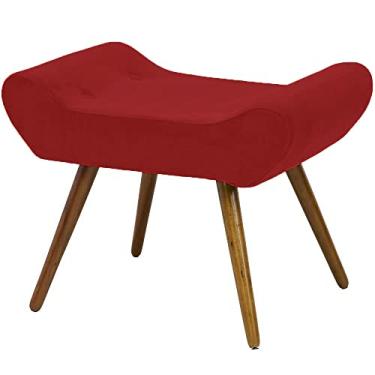 Imagem de Puff Banco Decorativo Vitoria Salão Beleza Sala Estar Suede Vermelho Bordô - Dl Decor