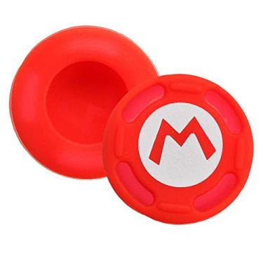 Imagem de 2 capas analógicas de silicone para joysticks para controle Nintendo Switch NS JoyCon (vermelho)