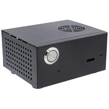 Imagem de Geekworm Capa de metal X825-C8 (X825 V2.0) + interruptor de alimentação + ventilador de refrigeração suporta X825 V2.0 2,5" SATA SSD/HDD Shield e Raspberry Pi 4 Modelo B e X735 (não suporta X825 V1.5)