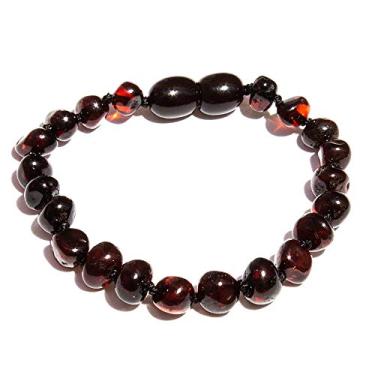 Imagem de PULSEIRA E TORNOZELEIRA 15CM ÂMBAR BÁLTICO CEREJA POLIDO