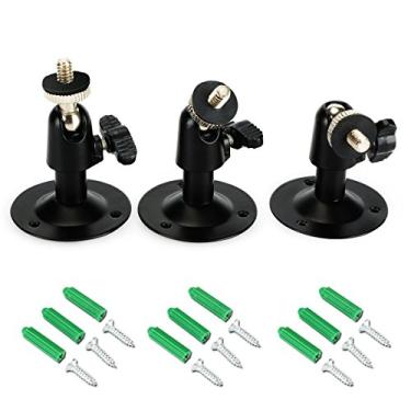 Imagem de Suporte de parede de segurança para sensor Oculus Arlo, Arlo Pro, R Stick Up Cam com fio/bateria, suporte de câmera de segurança de metal SERMICLE para ambientes externos internos Rotação de 360°