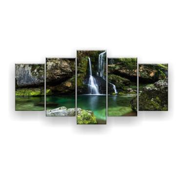 Imagem de Quadro Decorativo Cachoeira Eslovênia 129x61 Sala Quarto