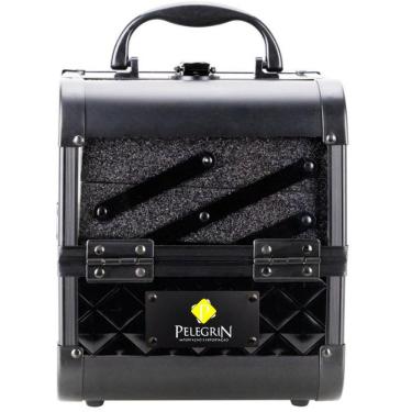 Imagem de Maleta Maquiagem Joias Alumínio e Acrílico Pelegrin PEL-M1010 Preta