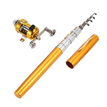 Imagem de Qudai Pesca Rod Reel Combo Kit Set Mini telescópico portátil Bolso Pen Pesca Rod Pólo + Reel liga de alumínio Acessórios de pesca